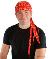 Nomad 10 Skull Cap - Liquid Orange Flames on Red - Sparkling EARTH