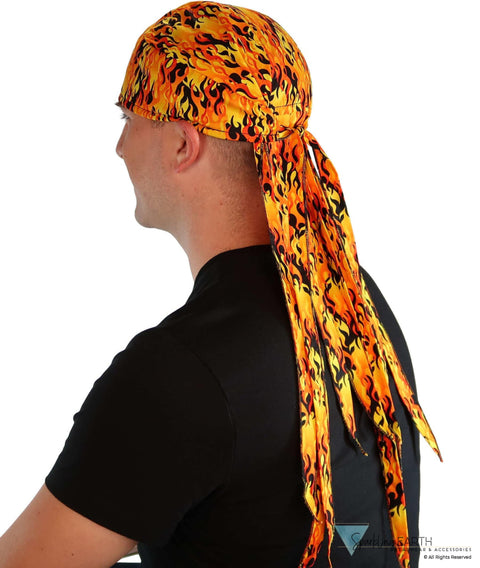 Nomad 10 Skull Cap - Raw Orange and Yellow Flames - Sparkling EARTH