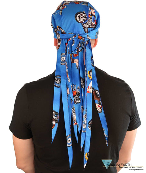 Nomad 10 Skull Cap - Rockstar Style for the Open Road - American Made - Hogs on Cycles on Blue Nomad 10 Skull Caps