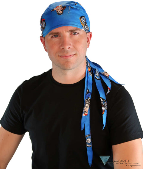 Nomad 10 Skull Cap - Rockstar Style for the Open Road - American Made - Hogs on Cycles - Blue Nomad 10 Skull Caps