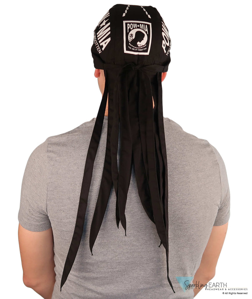 Nomad 10 Skull Cap - Rockstar Style for the Open Road - American Made - POW MIA and USA Flag on Black Nomad 10 Skull