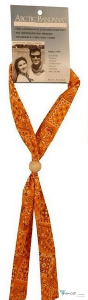 Reusable Cooling Neck Tie - Blazing Bandana Orange NECK COOLING TIES