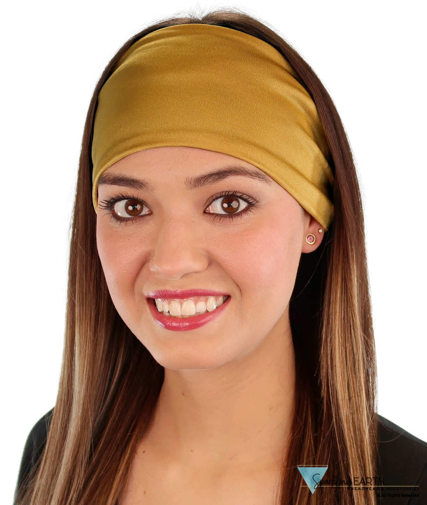 Reversible Stretch Headband – Stylish Comfortable & USA-Made - Caramel Stretch Headbands