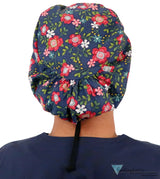 Riley Comfort Scrub Cap - Precious Primrose On Navy Caps