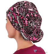 Riley Comfort Surgical Scrub Cap - Pink Ribbon Collage Caps