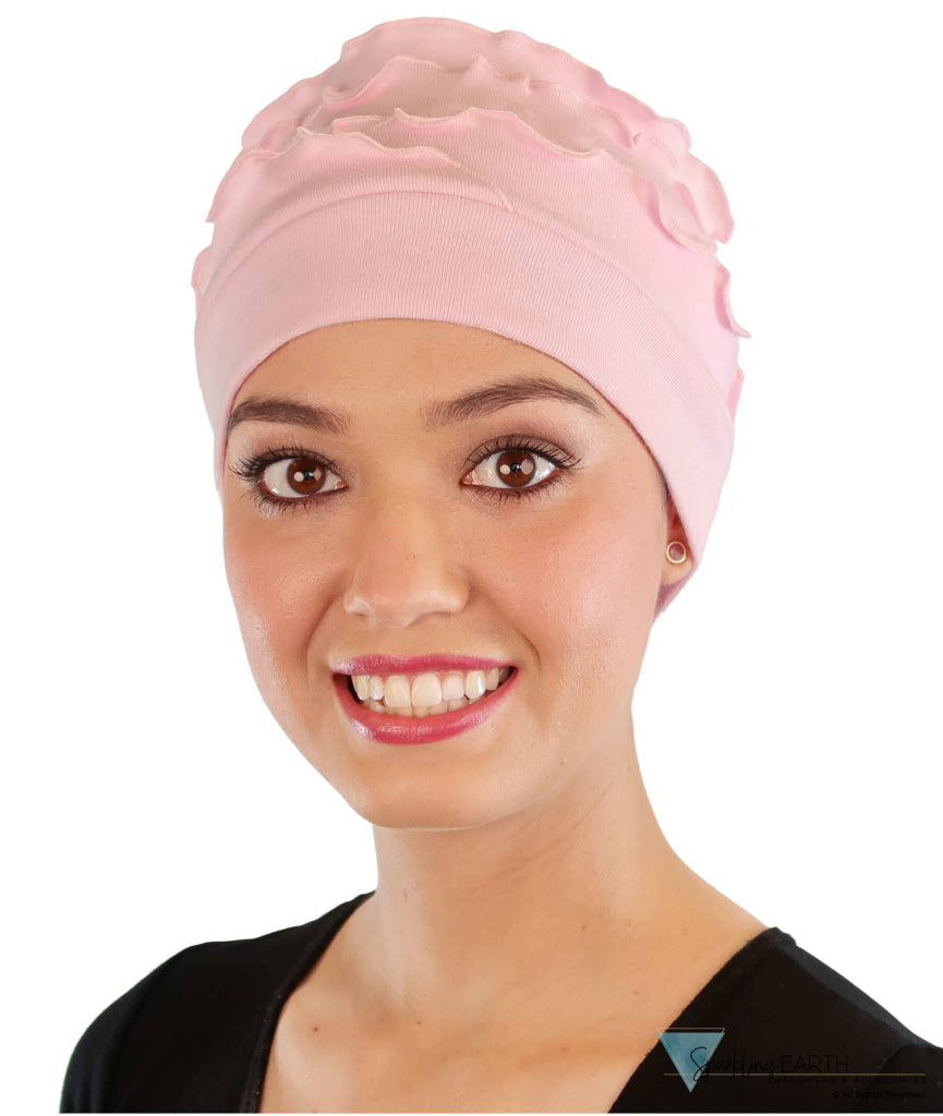 Sophia Ruffle Cap - Pink Comfort Caps