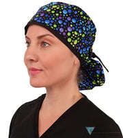 Sparkling EARTH Big Hair Ponytail Classic Surgical Style Scrub Working Cap Made in The USA!!! Big Hair Surgical Scrub