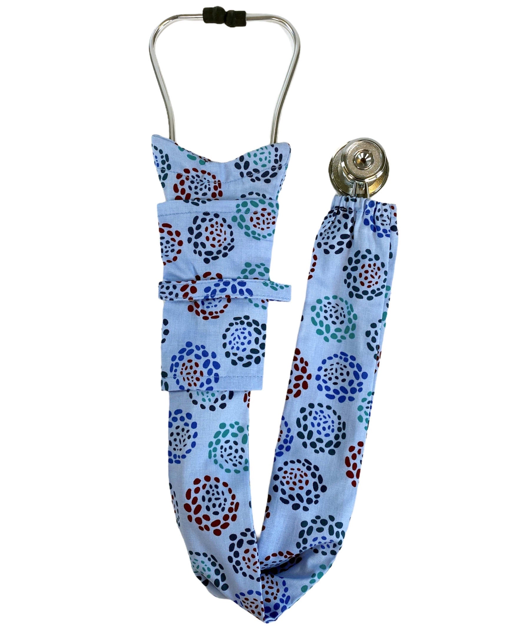 Stethoscope Cover – Abstract Mums on Blue Main Image