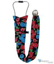 Stethoscope Cover - Blue & Red Roses - Sparkling EARTH