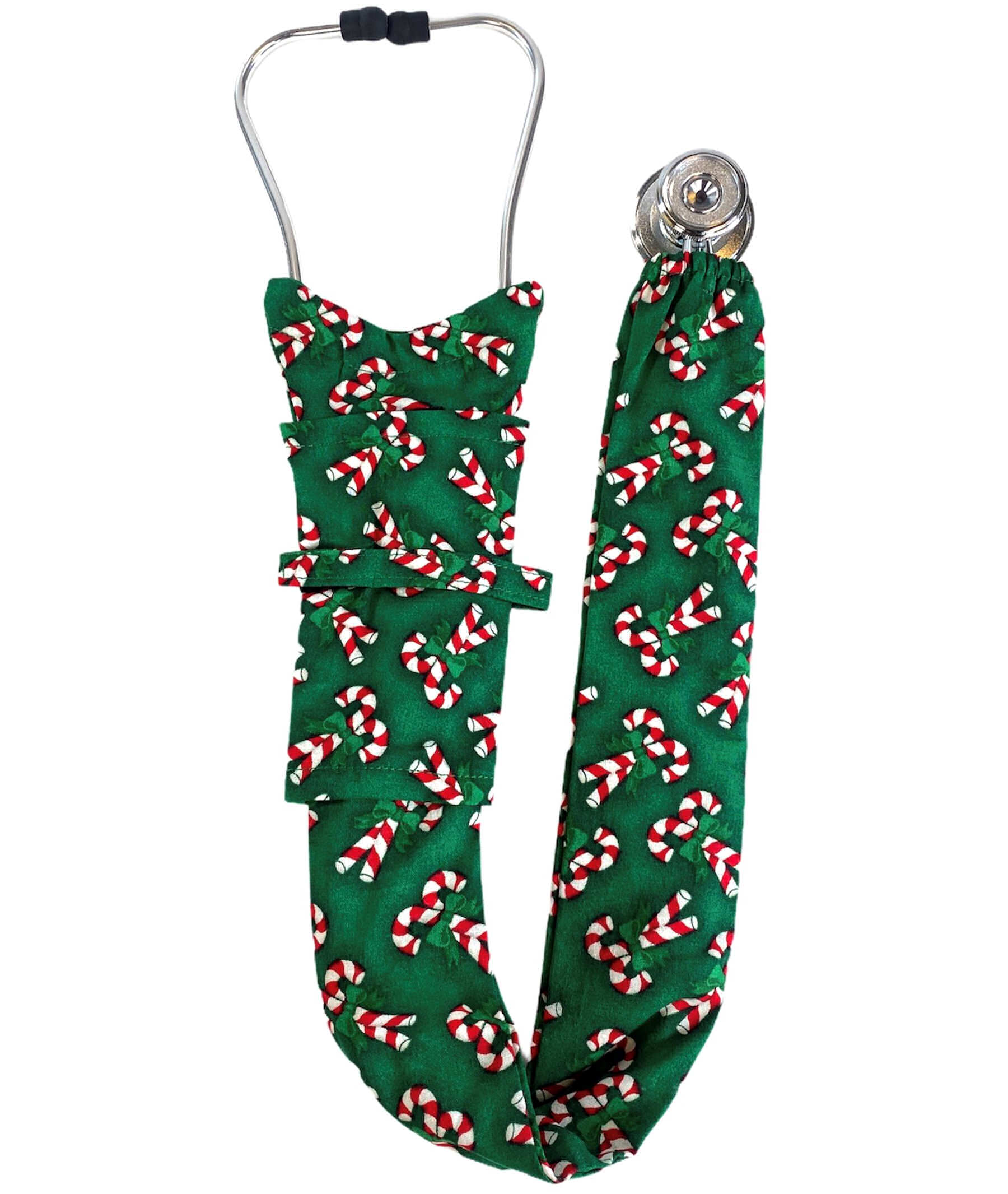 Stethoscope Cover – Candy Canes on Green Main Image