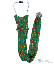 Stethoscope Cover - Christmas Decorations On Green Covers