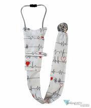 Stethoscope Cover - Heartbeats on White - Sparkling EARTH