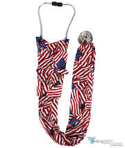 Stethoscope Cover - Small Tossed US Flag #2 - Stethoscope Covers - Sparkling EARTH