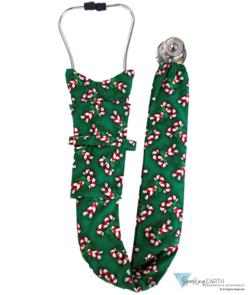 Stethoscope Cover – Candy Canes on Green Main Image