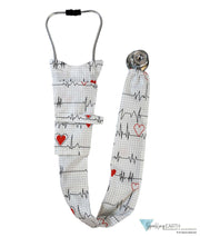 Stethoscope Cover – Heartbeats on White