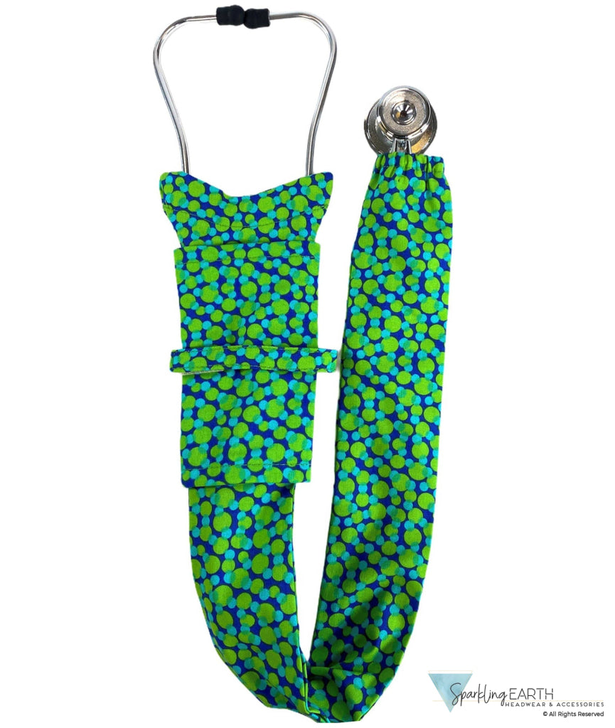 Stethoscope Cover – Lime & Turquoise Dots on Royal Main Image