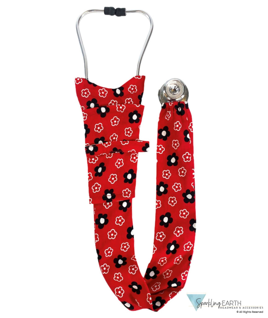Stethoscope Cover – Posies on Red Main Image