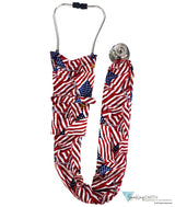 Stethoscope Cover – Stylish Durable & Made in USA - Small Tossed US Flag #2 Stethoscope Covers