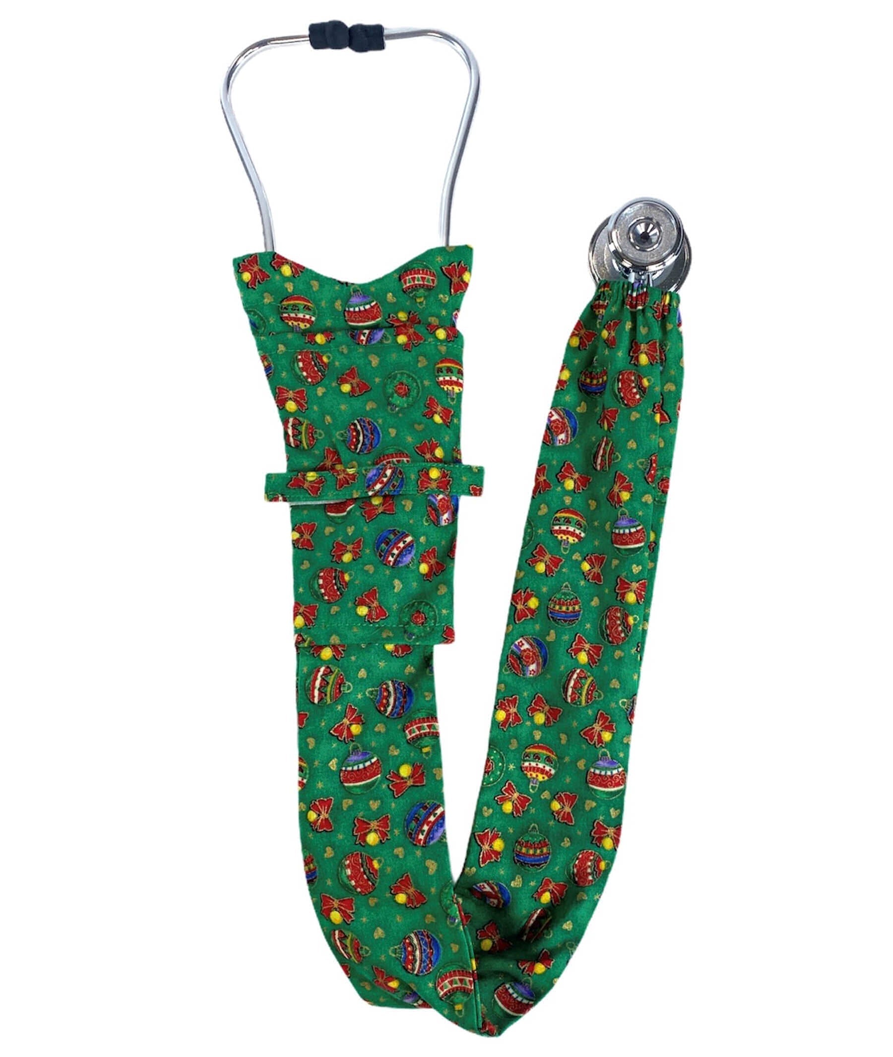 Stethoscope Cover – Christmas Decorations on Green Main Image