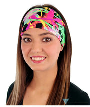 Stretch Headband - Large Flowers on Black - Stretch Headbands - Sparkling EARTH