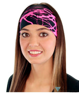 Stretch Headband - Pink Lightning on Black - Stretch Headbands - Sparkling EARTH
