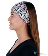 Stretch Headband - Red Eye Skulls on Black - Stretch Headbands - Sparkling EARTH