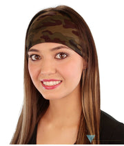 Stretch Headband - Woodland Camouflage #4 - Stretch Headbands - Sparkling EARTH