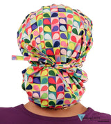 Stylish American Made Banded Bouffant Ponytail Scrub Cap - Carousel of Color Banded Bouffant Surgical Scrub Caps
