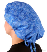 Stylish American Made Banded Bouffant Ponytail Scrub Cap - Flutter and Flora Banded Bouffant Surgical Scrub Caps