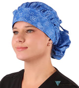 Stylish American Made Banded Bouffant Ponytail Scrub Cap - Flutter and Flora Banded Bouffant Surgical Scrub Caps