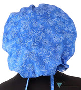Stylish American Made Banded Bouffant Ponytail Scrub Cap - Flutter and Flora Banded Bouffant Surgical Scrub Caps