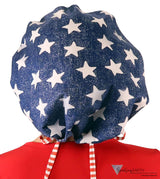 Stylish American Made Banded Bouffant Ponytail Scrub Cap - American Pride Banded Bouffant Surgical Scrub Caps