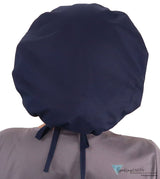 Stylish American Made Banded Bouffant Ponytail Scrub Cap - Solid Navy SALE-Fall-2025