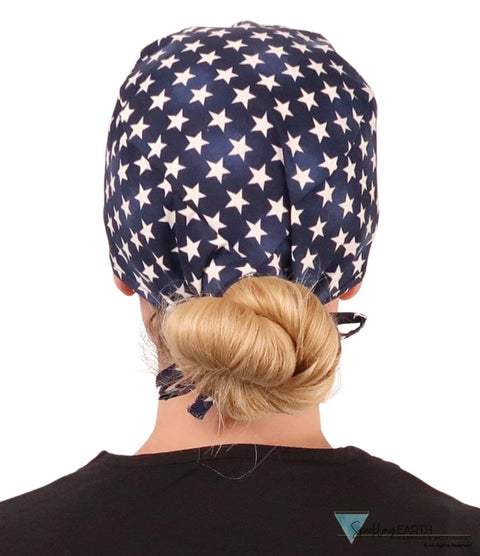 Surgical Cap - Navy With Stars Scrub Caps