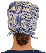 Surgical Scrub Cap - Blue & White Stripes Caps