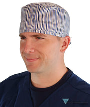 Surgical Scrub Cap - Blue & White Stripes Caps