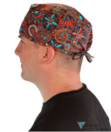 Surgical Scrub Cap - Indian Jewelry Coral - Sparkling EARTH