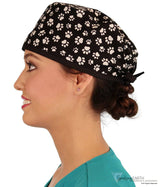 Surgical Scrub Cap - Pawtastic With Black Ties Caps