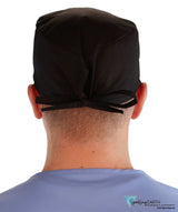 Classic Cotton Surgical Scrub Cap - American-Made with Sweatband - Solid Black SALE-Fall-2025