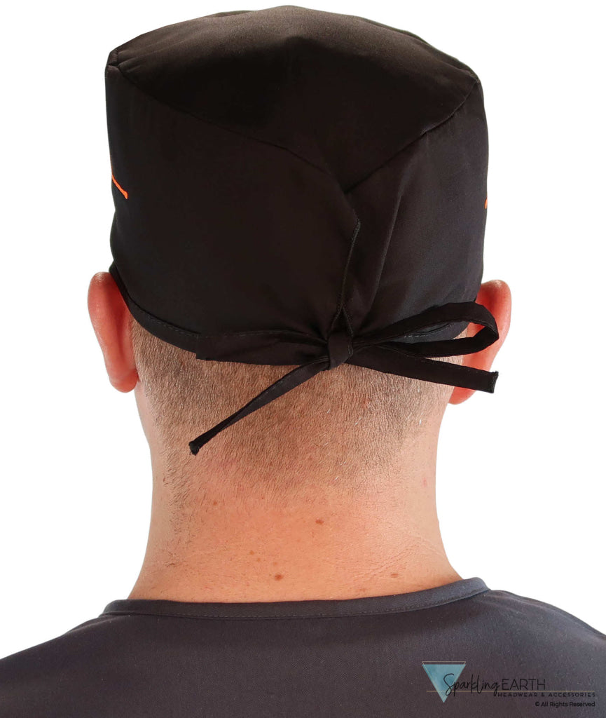 Classic Cotton Surgical Scrub Cap - American-Made with Sweatband - EKG Signal & Medical Sign Surgical Scrub Caps